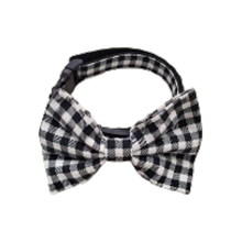 Black and White Check Bowtie Collar